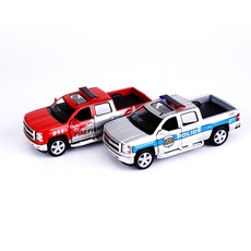 Kinsmart 雪佛蘭 Silverado 壓鑄警察 + 消防員套裝, 混色