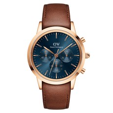 Daniel Wellington 男士 ICONIC CHRONOGRAPH ST MAWES ARCTIC 皮革手錶 42mm