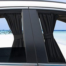 iN&CAMPING 車用遮陽窗簾組2入組, 2個, 黑色