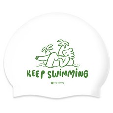 KeepSwimming Wave Resort 矽膠舒適泳帽, 1個, 鼠尾草綠