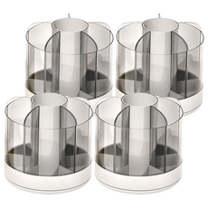 桌上型 六格旋轉收納桶 F0687-02, 透明灰, 4個