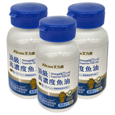 Aicom 艾力康 頂級高濃度魚油, 800mg, 60顆, 3瓶