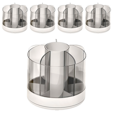 桌上型 六格旋轉收納桶 F0687-02, 透明灰, 5個