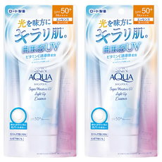 MENTHOLATUM 曼秀雷敦 台灣公司貨 水潤肌超保濕煥光亮采防曬露 SPF50+ PA++++, 70g, 2件