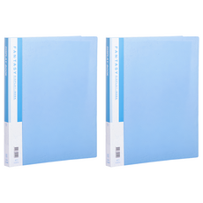 Lan CHYn 連勤牌文具 PP 大理石紋40入資料簿 LC-2040-B, 藍色, 2本