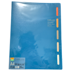 珠友文化 A4 PP資料本 內袋加厚 20張入, 雀藍, 1本