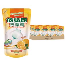 依必朗 洗潔精補充包 香橙植萃, 800g, 12包