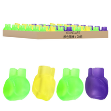 握筆輔助器 4件組, 顏色隨機, 20組