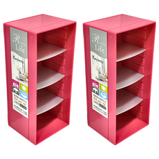 KEYWAY 聯府 金砂2號收納盒 P20032 180 x 80 x 72mm, 紅色, 2個