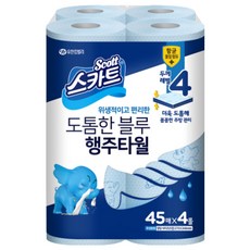 Scott 可麗舒 乾濕兩用拋棄式抹布 藍色厚款 45張, 4捲, 1袋