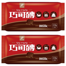 77 巧可磚 牛奶, 228g, 2包