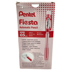 Pentel 飛龍文具 Fiesta AX105 自動鉛筆 0.5mm 紅色, 1盒