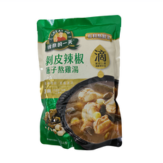 得意的一天 剝皮辣椒蓮子熬雞湯 有料熬鮮湯 含鮮甜肉塊 3-4人份, 800g, 1包