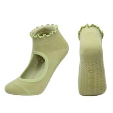 NICOFUN 愛定做 捲捲花邊防滑瑜珈襪 女襪 FYK23YOGA02 32g 2雙