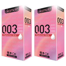 okamoto 岡本 003 玻尿酸光滑衛生套, 10入, 2盒