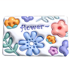 水晶絨仿3D地墊 清新小花 吸水速乾 防滑穩固, 浮游之花, 5個