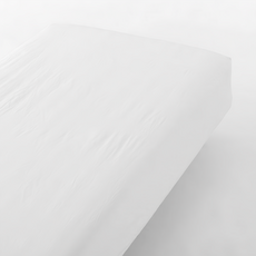 MUJI 無印良品 柔舒水洗棉床包 單人加大 柔白色 198 x 120 x 30cm