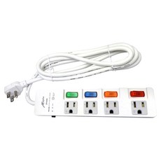 Mayka 明家 4插4開3P電腦延長線 15A, 15m, 白色, 1條