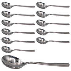 WMF BASE 2300系列 德國進口不鏽鋼圓湯匙 精緻餐具提升用餐體驗, 銀色, 12支