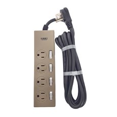 MAX STAR 太星電工 五開四插延長線 過載保護 突波保護, 2.7m, 古銅色 + 黑色, 1條