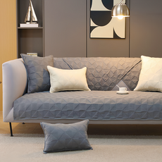 好物良品 輕奢系列全棉立體防滑刺繡沙發墊組合 三人座