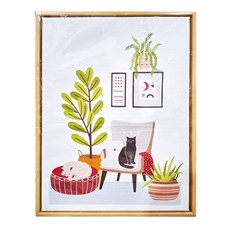 療癒之家II 木框 30x40cm 1入 PS環保樹脂框+油畫布+松木內框, 木色