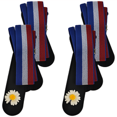 理享家 彈力伸縮隱形腰帶 雛菊款 藍紅條紋 81 x 3cm 四條裝