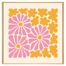 BOLUO GALLERY 菠蘿選畫所 嬉皮塗鴉花III 掛畫 BFSP4425D, 木色