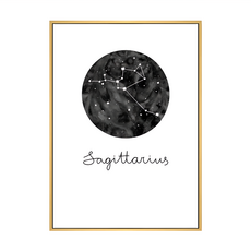 射手座Sagittarius掛畫, 木色