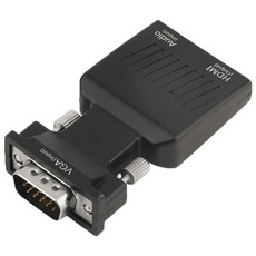 i-gota 愛購它 VGA-HDMI影音轉接器 VGA公轉HDMI母 支援電腦音效輸出到電視 畫面最高1080P 內附3.5mm音源線&USB線, 50cm, 黑色, 1個