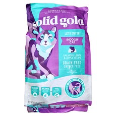 solid gold 素力高 室內貓 天然高纖食譜 無穀成貓糧, 5.44kg, 1袋, 化毛野鮭