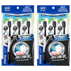 Shallop 刷樂 炭炫極淨牙刷 SAA-D006-3, 3支, 2包