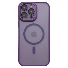 無品牌 手機 半透磨砂 保護殼 iPhone 14 Plus MagSafe 暗紫色
