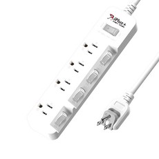 iPlus 保護傘 5切4座3P延長線, 1條, 白色, 1.8m
