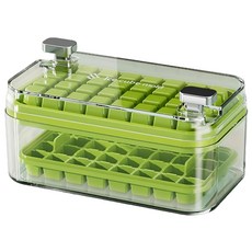 好物良品日本分離式按壓式快速製冰冰塊收納盒, 綠色, 1個