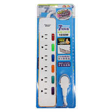 PRACTICAL 實用牌 7開6插電腦延長線 PNA376-15, 白色, 1條, 4.5m(15尺)