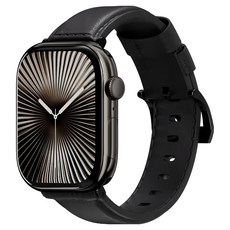 MAGEASY Apple Watch Nappa 小牛皮革真皮錶帶, 黑色, 1個