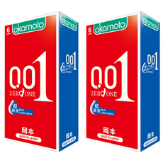 okamoto 岡本 0.01RL超潤滑保險套, 2盒, 6個