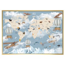 Boluo 菠蘿選畫所 世界動物特輯 II CMAP3402G 掛畫 40 x 30cm 畫框, 金色