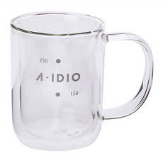 A-IDIO 阿迪優 雙層玻璃杯 310ml 12.7 x 8 x 10.8cm, 透明色, 1個