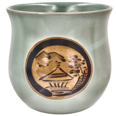 美濃燒 綠釉山水土物缽 日本製, 1個, 綠釉山水