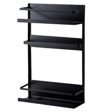 日式磁吸冰箱廚房收納架, 黑色, 1個