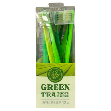 清晰口氣 綠茶抗菌牙刷 12支 0.01mm極細刷毛 韓國製造, 1盒