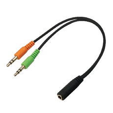 Songwin 尚之宇 手機耳機麥克風轉電腦專用轉接頭, 黑色, 3.5mm, 1條