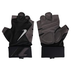 NIKE 耐吉 MENS PREMIUM FITNESS 健身高階手套 NLGC1083LG, 黑色 + 灰色, 1雙