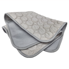 寵物夏季冰絲涼墊 淺灰色 尼龍+聚酯纖維, 1個