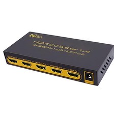 DigiSun 得揚 4K HDMI2.0 一進四出影音分配器 支援HDR 1080P和4K同時輸出, 黑色, 1個