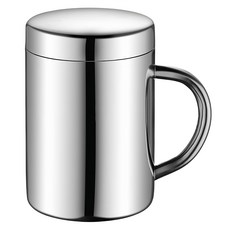 不鏽鋼雙層隔熱杯, 銀色, 400ml, 1個