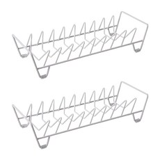 Homely Zakka 日式簡約鐵藝多功能碗盤收納架, 2個, 白色