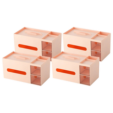 Mass 實用美學多功能桌面收納盒 23 x 11.7 x 12cm, 紅色, 4個